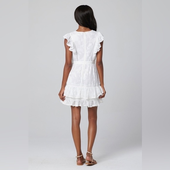 Elegant White Ruffle Dress - Picture 2 of 11